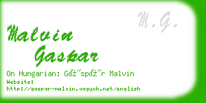 malvin gaspar business card